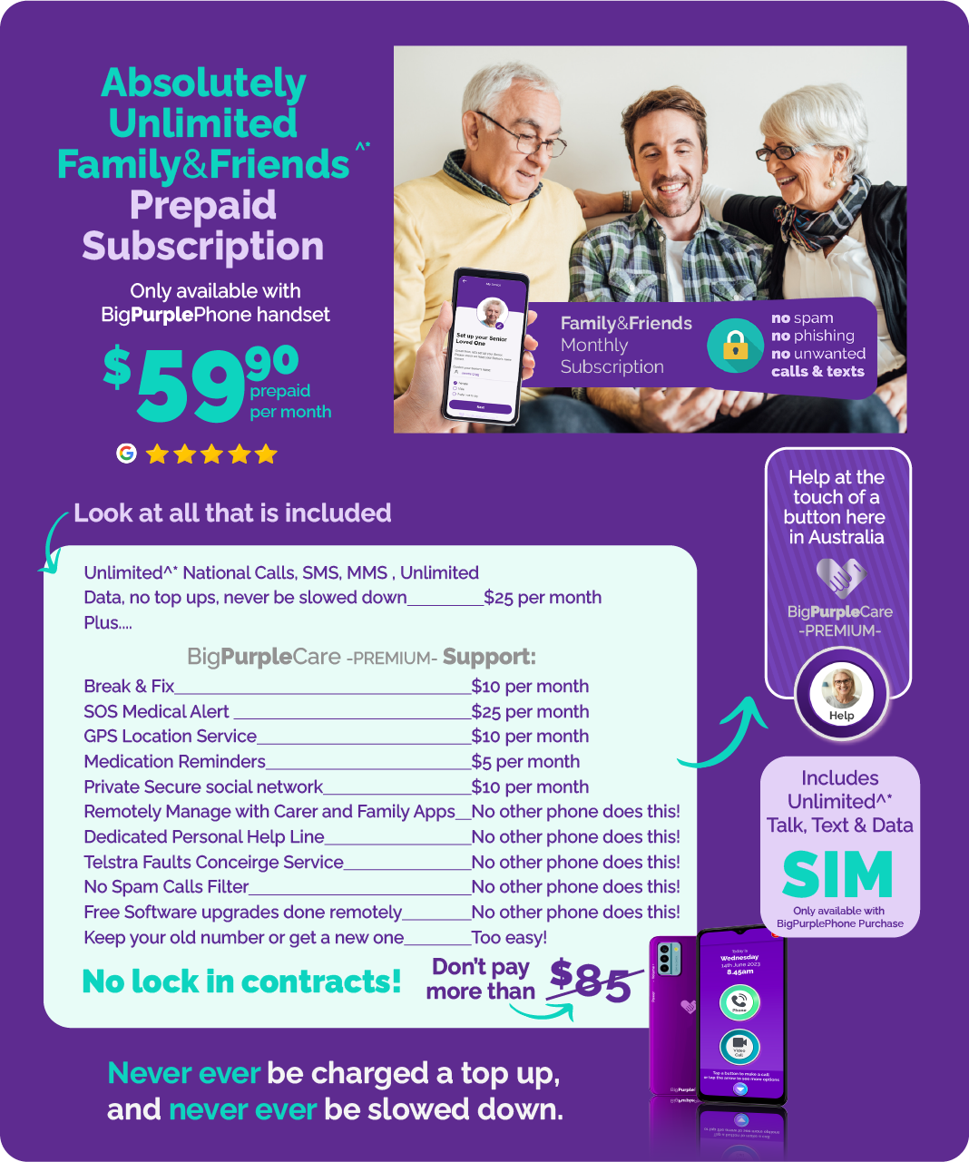 BigPurplePhone Family&Friends PLUS Prepaid Plan
