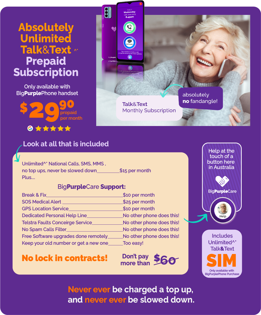 BigPurplePhone Talk&Text PLUS Prepaid Plan