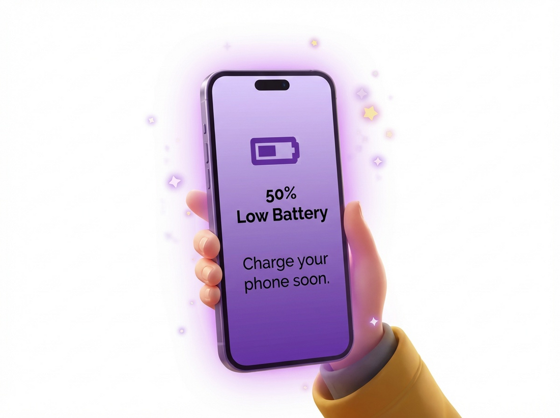 Big, easy-to-see low battery