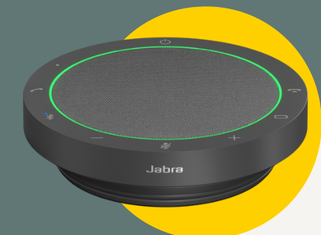 Jabra Speak2 55 portable speaker—compact, stylish, and designed for seniors and professionals.