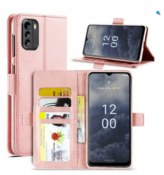 BigPurplePhone wallet case in pink with card storage, perfect for seniors who want simplicity and convenience.