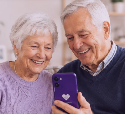 Older couple with BigPurplePhone