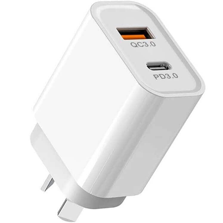20W Dual Port Fast Charging Wall Plug for BigPurplePhone
