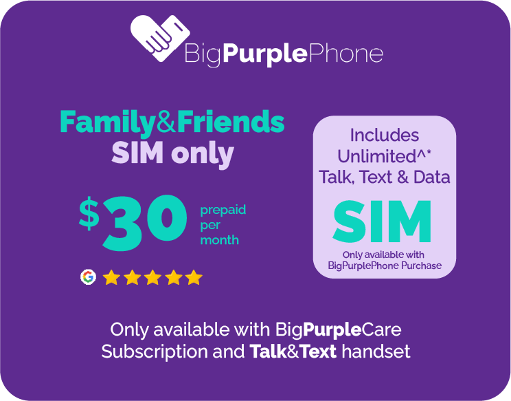 BigPurplePhone Family&Friends SIM ONLY - $30