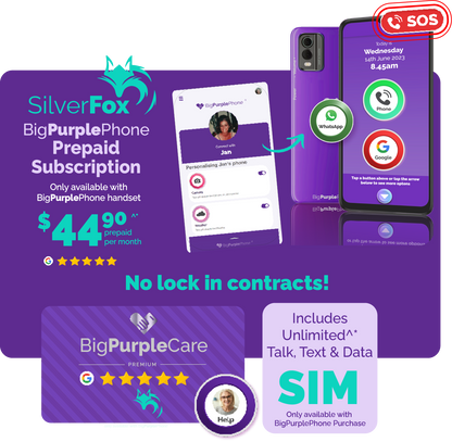 BigPurplePhone SilverFox $44.90 Monthly Prepaid Subscription