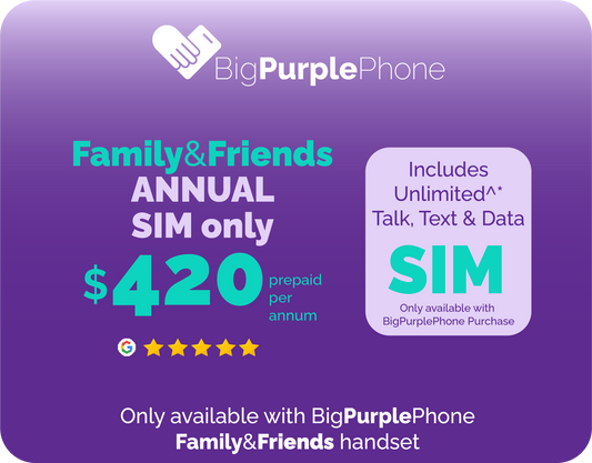 BigPurplePhone Family&Friends Annual SIM ONLY - $420