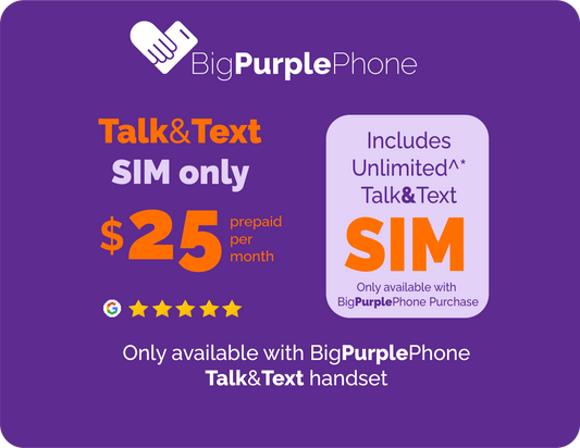 BigPurplePhone Talk&Text SIM ONLY - $25