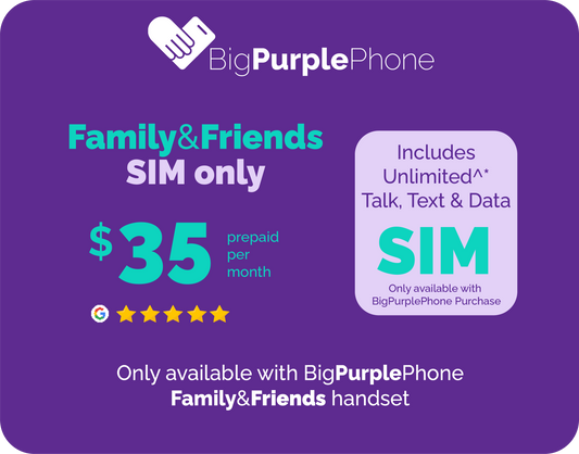 BigPurplePhone Family&Friends SIM ONLY - $35