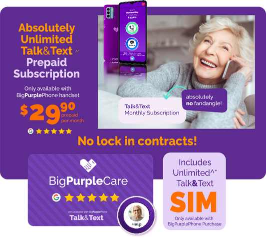 BigPurplePhone Talk&Text $29.90 Monthly Prepaid Subscription